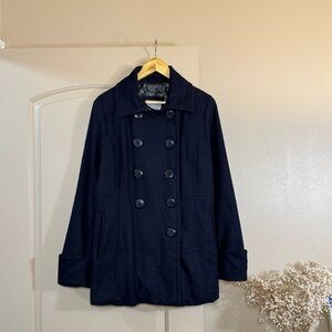 dELiA*s | Navy Blue Wool Pea Coat | Size XL